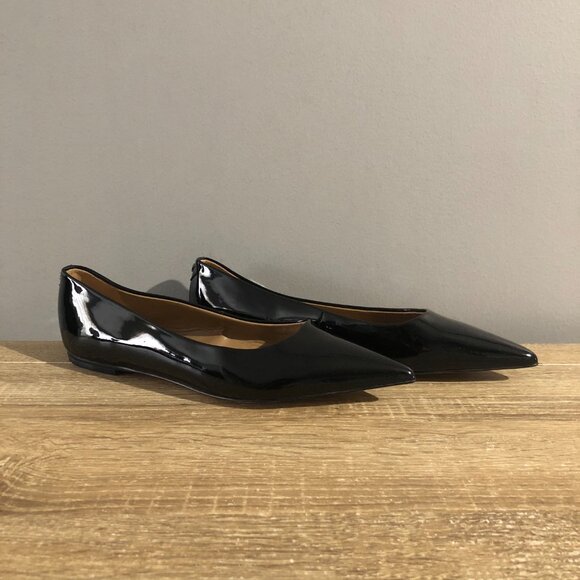 Sam Edelman Wanda Womens Size 8.5M Black Patent Leather Pointed Toe Flats - Picture 1 of 11